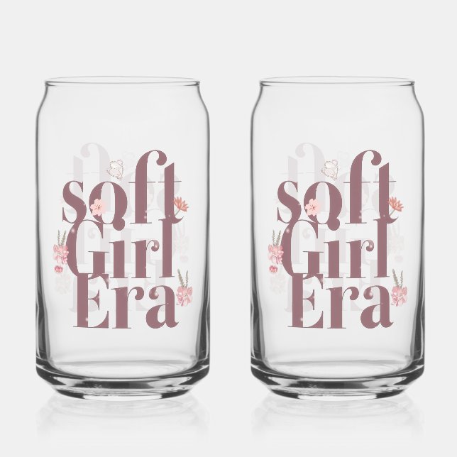 Verre Canette Delicate Feminine Script with Flowers (Recto)