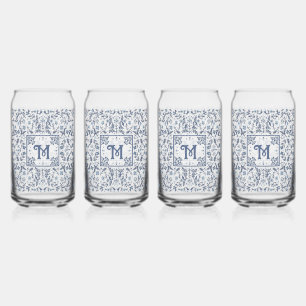 Verre Canette Denim Blue Fancy Motif graphique personnalisé