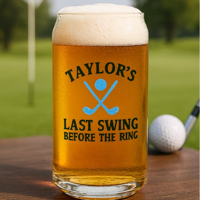 Verre Canette Dernier Tour de Swing avant l'anneau de golf Bache (Last Swing Before The Ring Golf Bachelor Can Glass by Ricaso. Send the groom off in style)