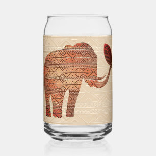 Verre Canette Design d'art tribal des éléphants