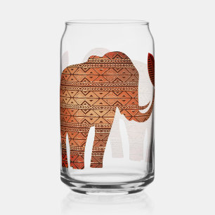 Verre Canette Design d'art tribal des éléphants