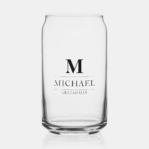 Verre Canette Design moderne Groomsmen Cadeaux Monogramme Best M