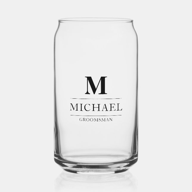 Verre Canette Design moderne Groomsmen Cadeaux Monogramme Best M (Recto)