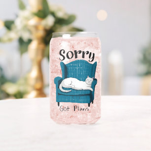 Verre Canette Désolé, j'ai des plans Cadeau pour amateur de chat