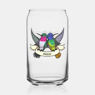 Verre Canette Deux Hummingbirds Avec Carton De Bande De Ruban Te