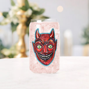 Verre Canette Diable Rouge Vintage Halloweenies