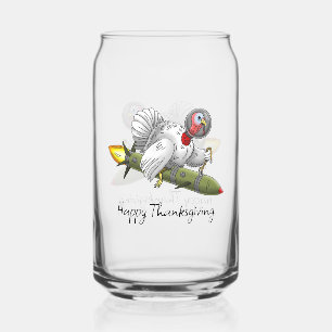 Verre Canette Dindon de fusée de Thanksgiving