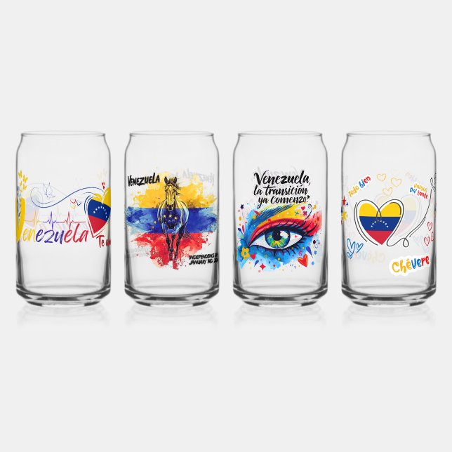 Verre Canette Diseños Patrios Originales |Venezuela Libre (Recto)