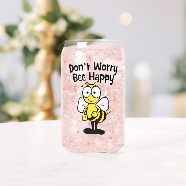 Verre Canette Don't Worry Bee Happy (Insitu (Mariage))
