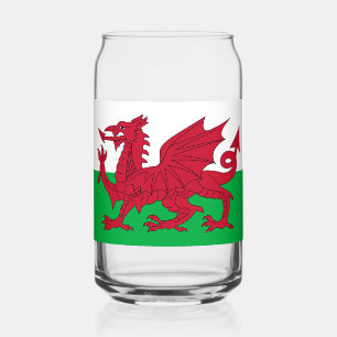Verre Canette Dragon gallois ~ Drapeau du Pays de Galles