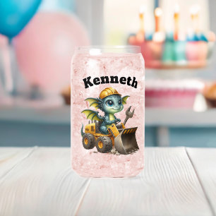 Verre Canette Dragon joyeux dans un camion de construction