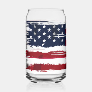 Verre Canette Drapeau américain patriotique américain rouge blan