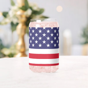 Verre Canette Drapeau américain patriotique américain rouge blan