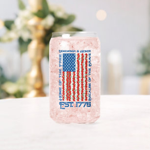Verre Canette Drapeau américain patriotique Se souvenir honorer