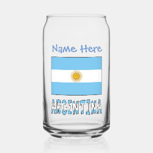 Verre Canette Drapeau argentin Argentine Personnalisation Bleue 