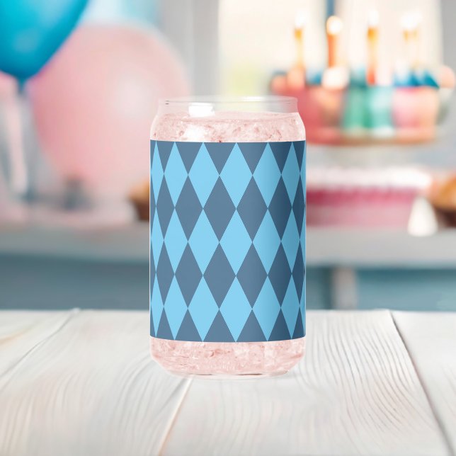 Verre Canette Drapeau bleu Bavaria Rhombus Motif (Insitu (Baby Shower))