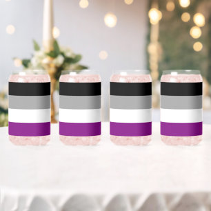 Verre Canette Drapeau de fierté asexué de SlipperyJoe mettant l'