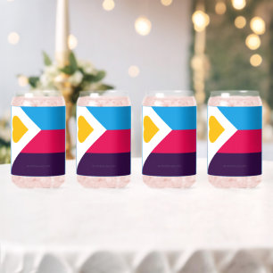 Verre Canette Drapeau de fierté polyamoureuse tricolore de Slipp