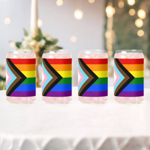 Verre Canette Drapeau de fierté Progress Pride de SlipperyJoe si