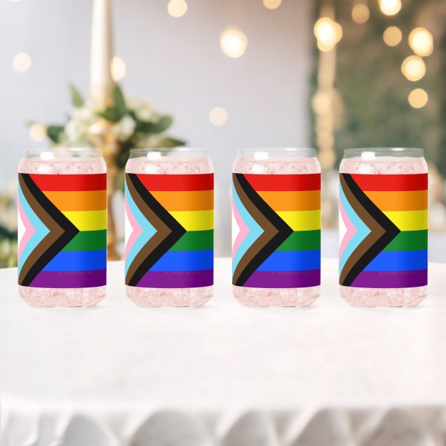 Verre Canette Drapeau de fierté Progress Pride de SlipperyJoe si (Insitu (Mariage))