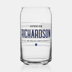 Verre Canette Drapeau de policier personnalisé Thin Blue Line