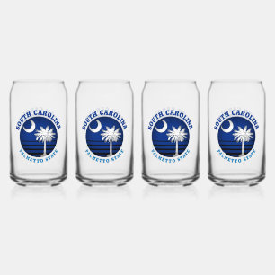 VERRE CANETTE DRAPEAU D'ÉTAT DE PALMETTO DE CAROLINE SUD