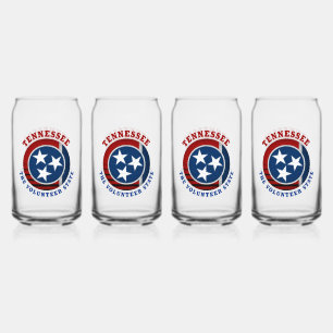 VERRE CANETTE DRAPEAU D'ÉTAT DE VOLONTAIRE TENNESSEE