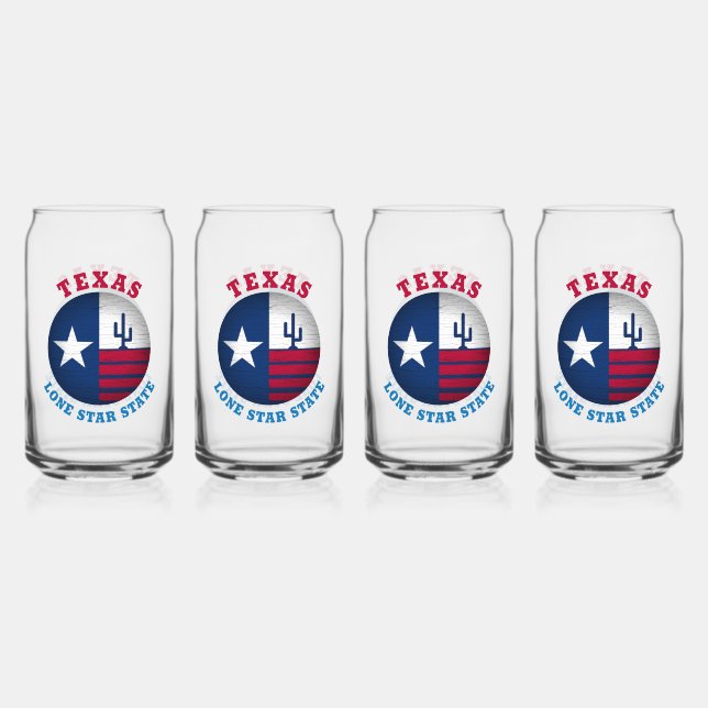 VERRE CANETTE DRAPEAU D'ÉTAT TEXAS LONE STAR (Recto)