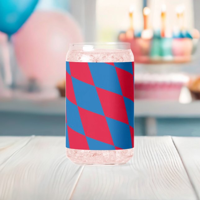 Verre Canette Drapeau diamant Bavière bleu et rouge Motif (Insitu (Baby Shower))