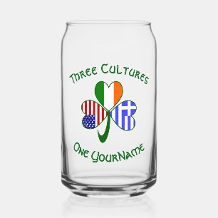 Verre Canette Drapeau du Shamrock grec