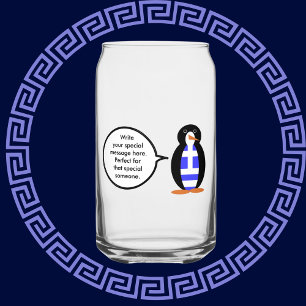 Verre Canette Drapeau grec Ms Penguin personnalisé parlant