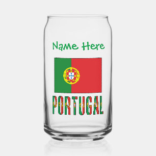 Verre Canette Drapeau portugais vert personnalisation Portugal 