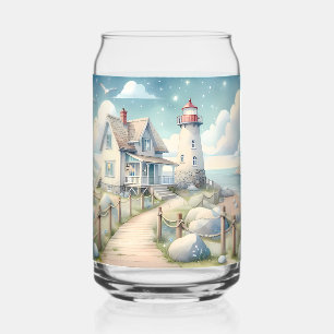 Verre Canette Dreamy Pastel Lighthouse by the Sea