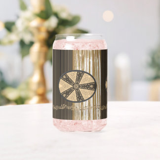 Verre Canette Drinkware Set Earth Tone Brown Beige Floral