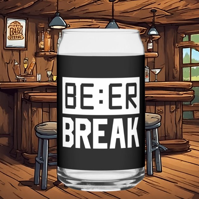 Verre Canette Drôle bière pause mot art (Créateur téléchargé)