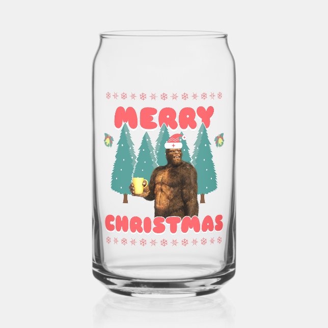 Verre Canette Drôle Bigfoot - Joyeux Noël (Recto)