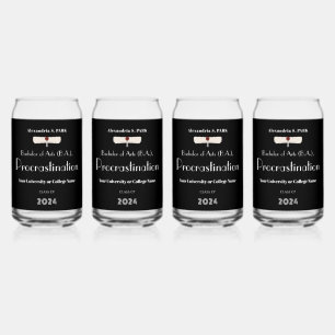 Verre Canette Drôle Dit Black Modern Graduation Party