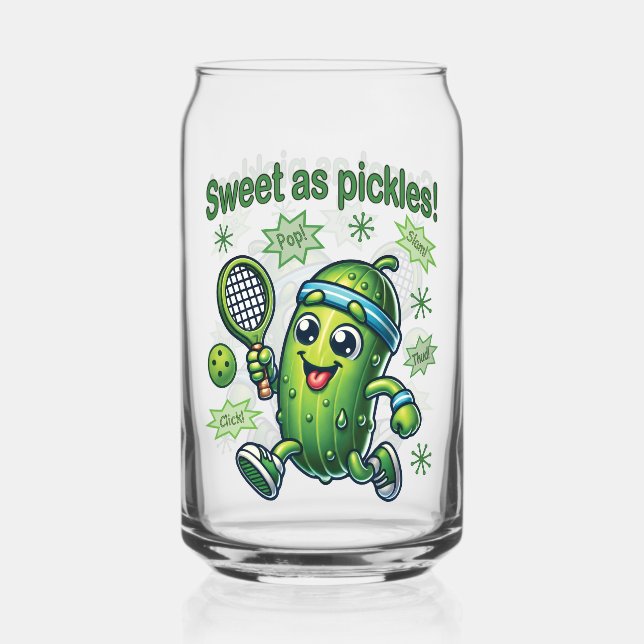 Verre Canette Drôle mignon sucré comme chatons Pickleball (Recto)