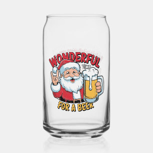 Verre Canette Drôle Noël Père Noël merveilleux temps bière
