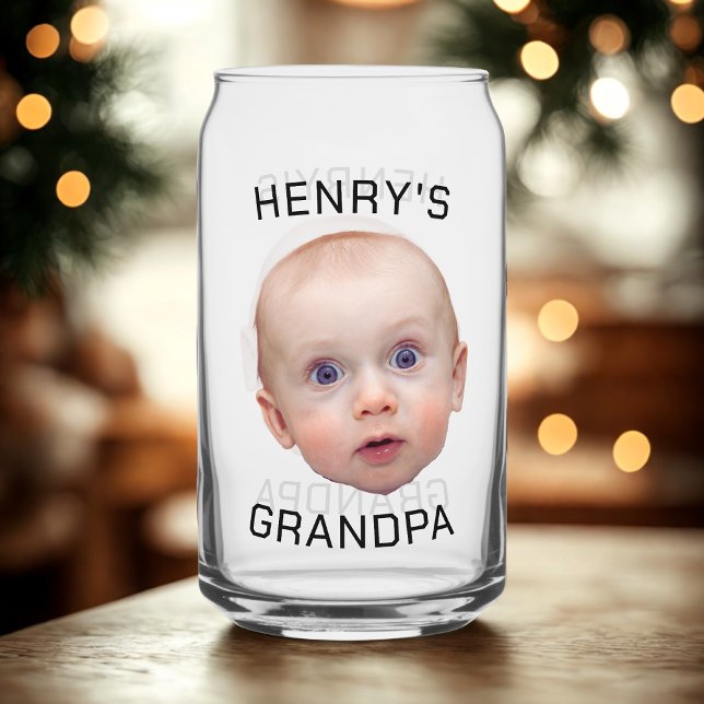 Verre Canette Drôle personnalisé visage bébé (Créateur téléchargé)
