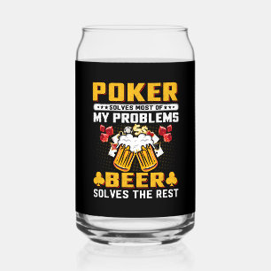 Verre Canette Drôle poker bière jeu mot art
