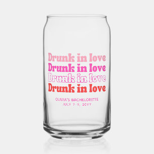 Verre Canette Drunk in Love Rose Retro Bachelorette Party Favori