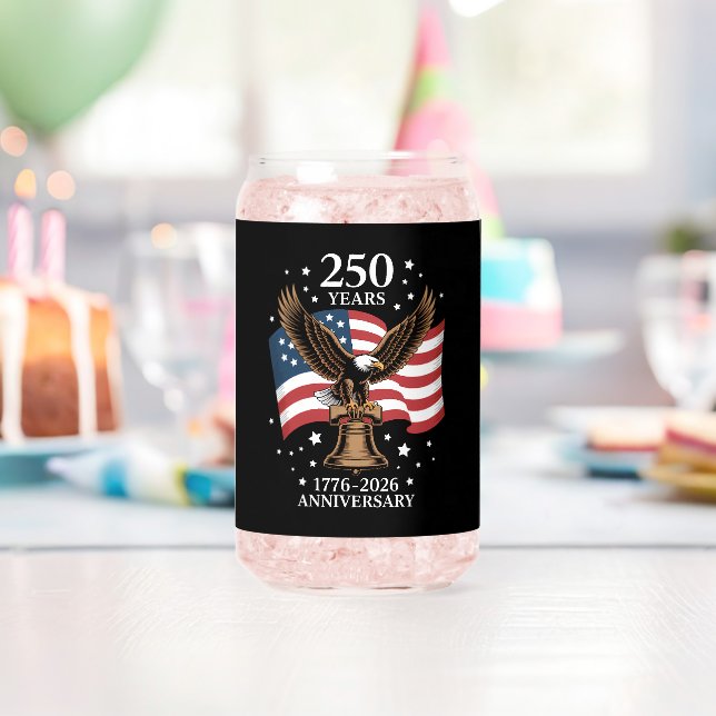 Verre Canette Eagle and Flag 250 Years of America 1776-2026 (Insitu (Anniversaire))