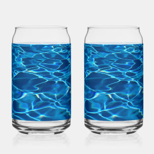 Verre Canette Eau de la piscine bleu foncé