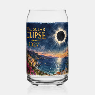 Verre Canette Éclipse solaire totale 2027 Méditerranée