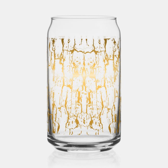 Verre Canette Écorce d'arbre dorée fissurée (Droite)