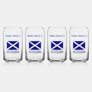 Verre Canette Ecosse Drapeau bleu Personnalisation