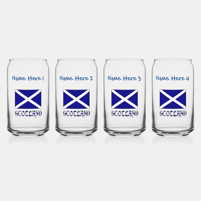 Verre Canette Ecosse Drapeau bleu Personnalisation (Recto)