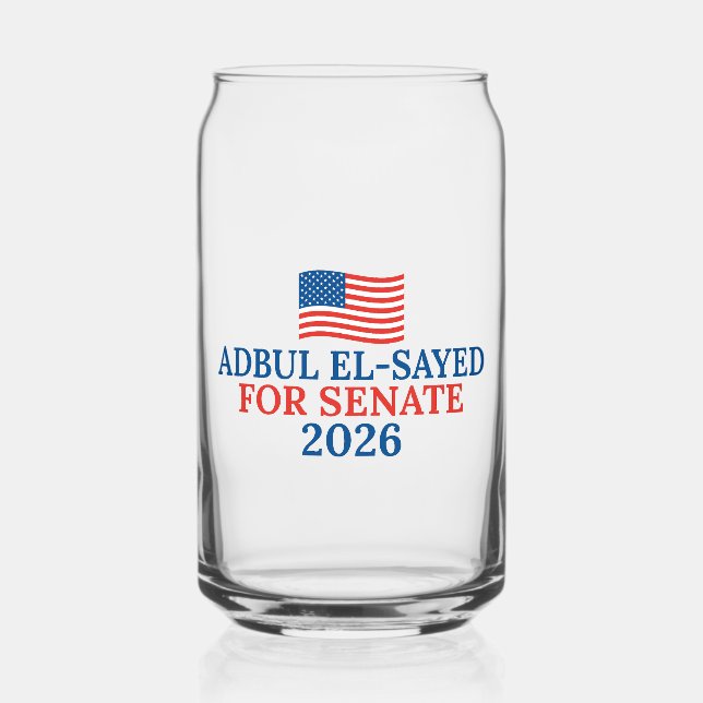 Verre Canette Élection d'Abdul El-Sayed au Sénat 2026 (Recto)