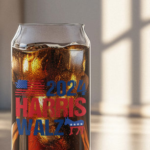 Verre Canette Élection démocrate d'âne de Harris Walz 2024